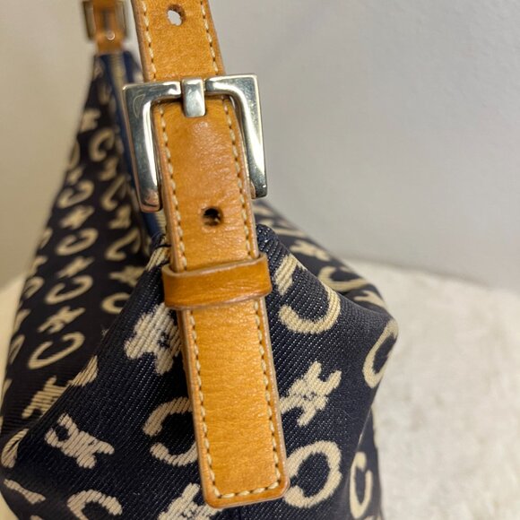 Celine Macadam C Blue Canvas Shoulder Bag - Picture 12 of 16